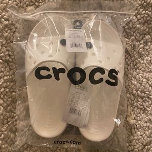 NWT WHITE CROC SLIPPERS